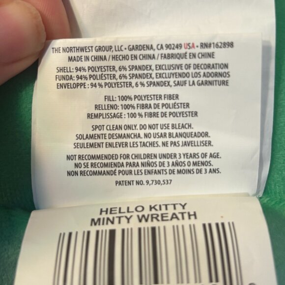 Hello Kitty by Sanrio 2024 Hello Kitty Christmas Wreath 15" Cuddle Cloud Pillow - Picture 6 of 6